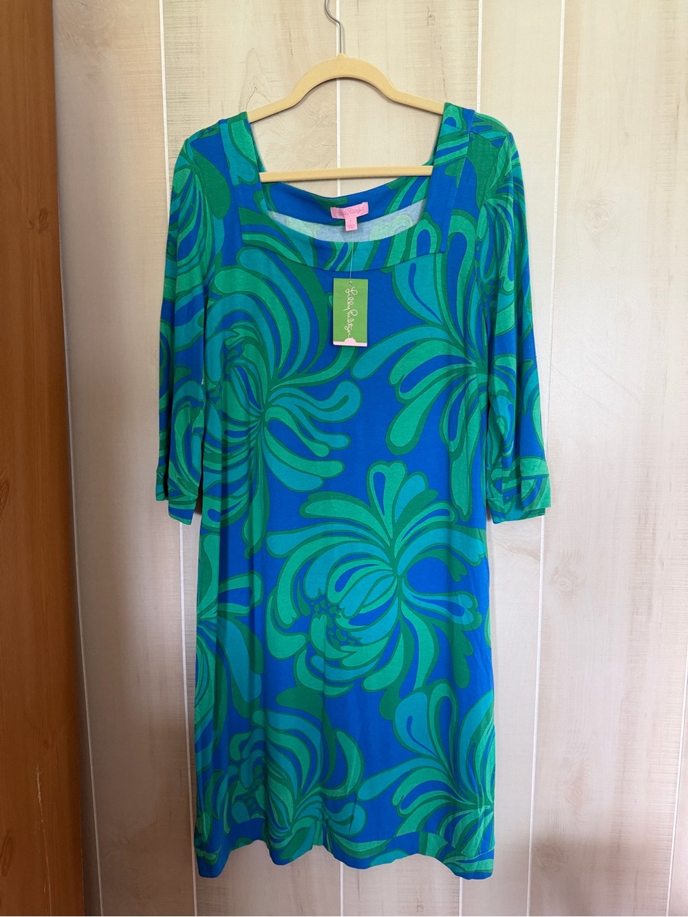 Lilly Pulitzer Blue and Green Swirl Dress